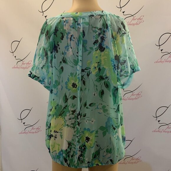 St. John's Bay. Size PL. Chiffon PinTucks Blouson Blouse. Raglan Sleeve. B84. - Picture 5 of 6